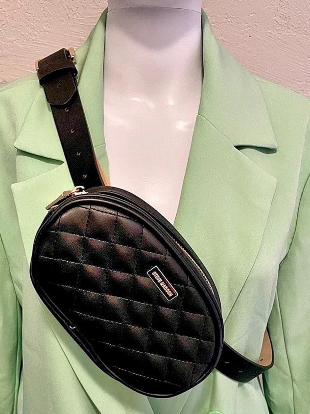 Steve Madden Black Quilted Crossbody Bag